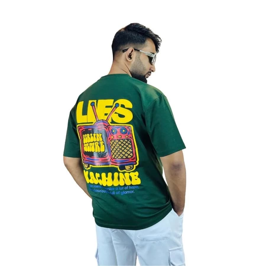 Men's Premium Drop Shoulder T-shirt (LIES - B-Green)
