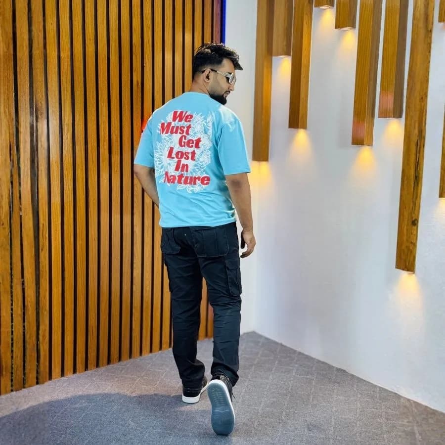 Men's Premium Drop Shoulder T-shirt (NATURE-PEST)