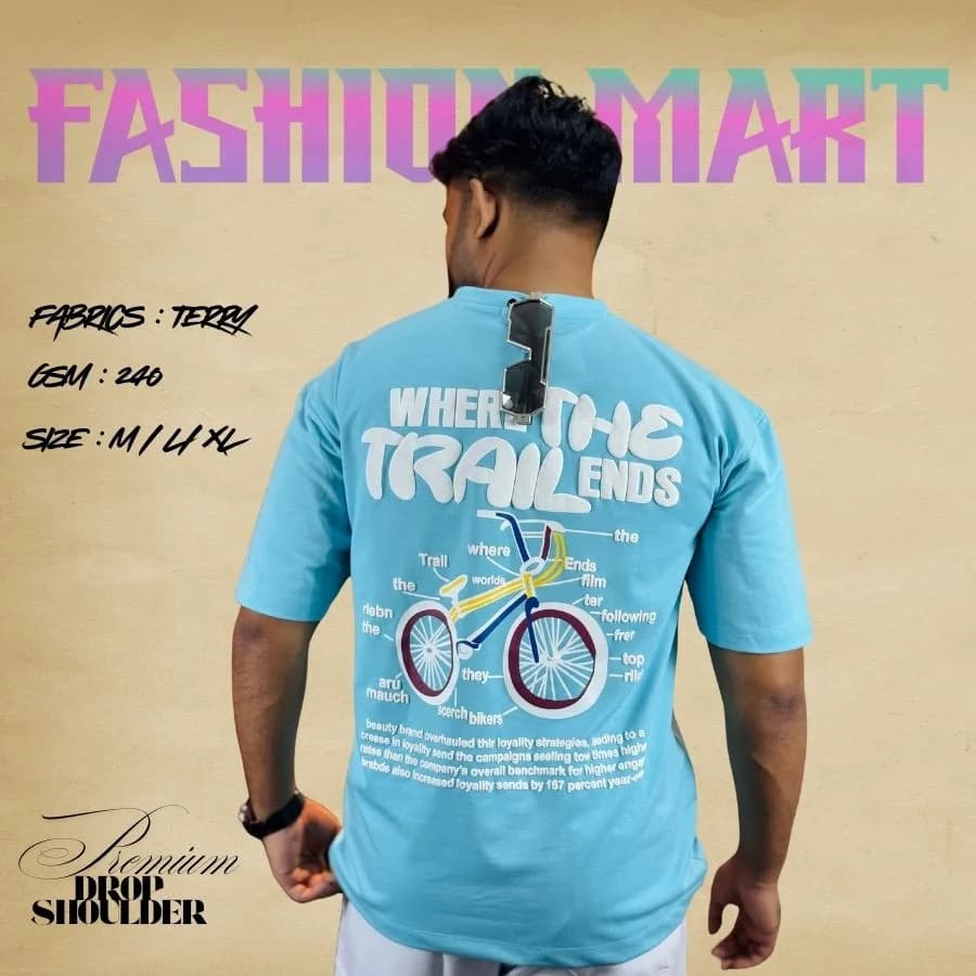 Men's Premium Drop Shoulder T-shirt (Trail-Pest)